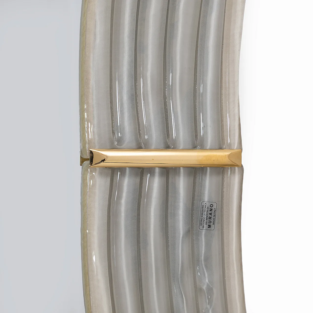 Ondae Sculptural Mirror in Brass and Murano Glass, 2000s 5