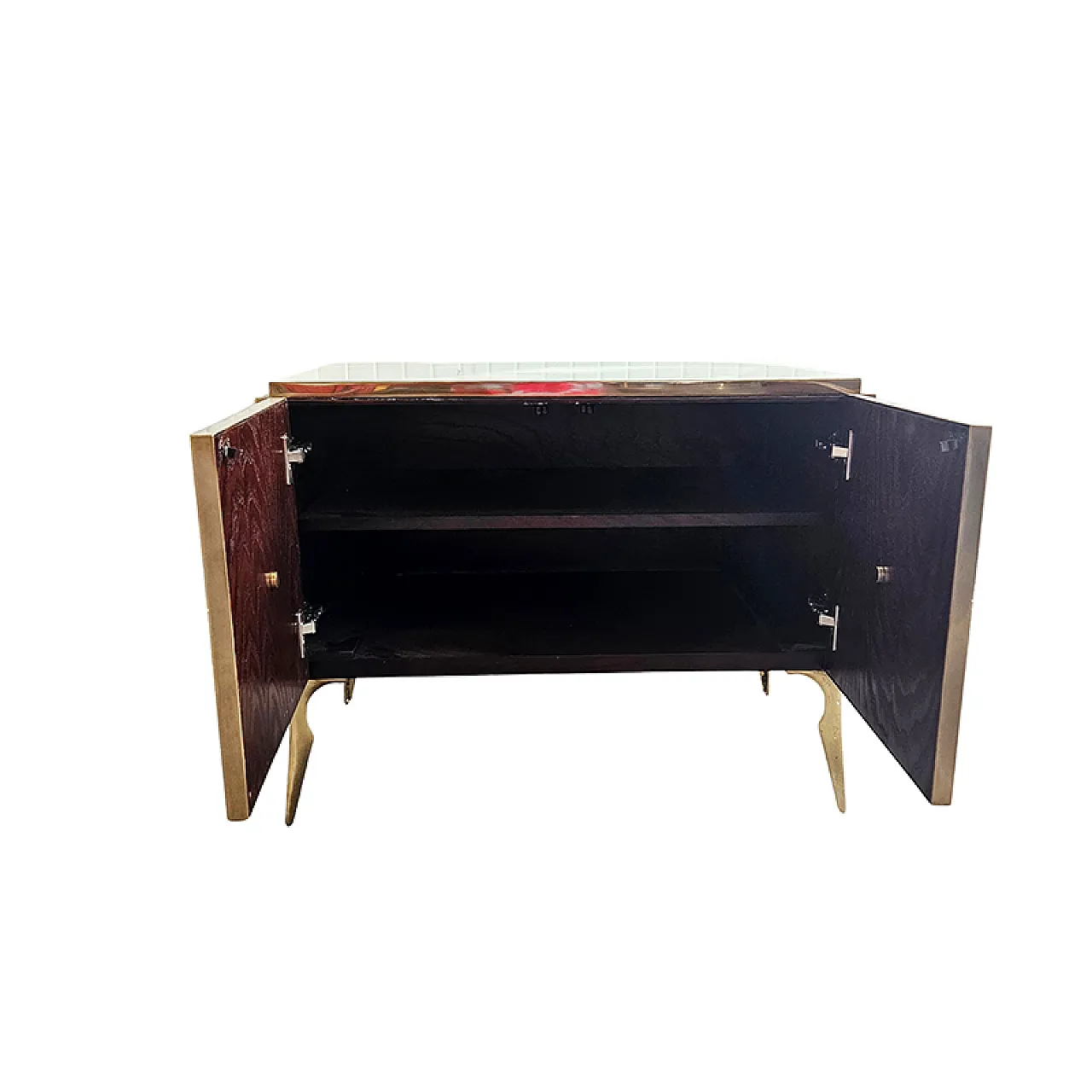 Two-door sideboard in white cut glass, 1990s 7