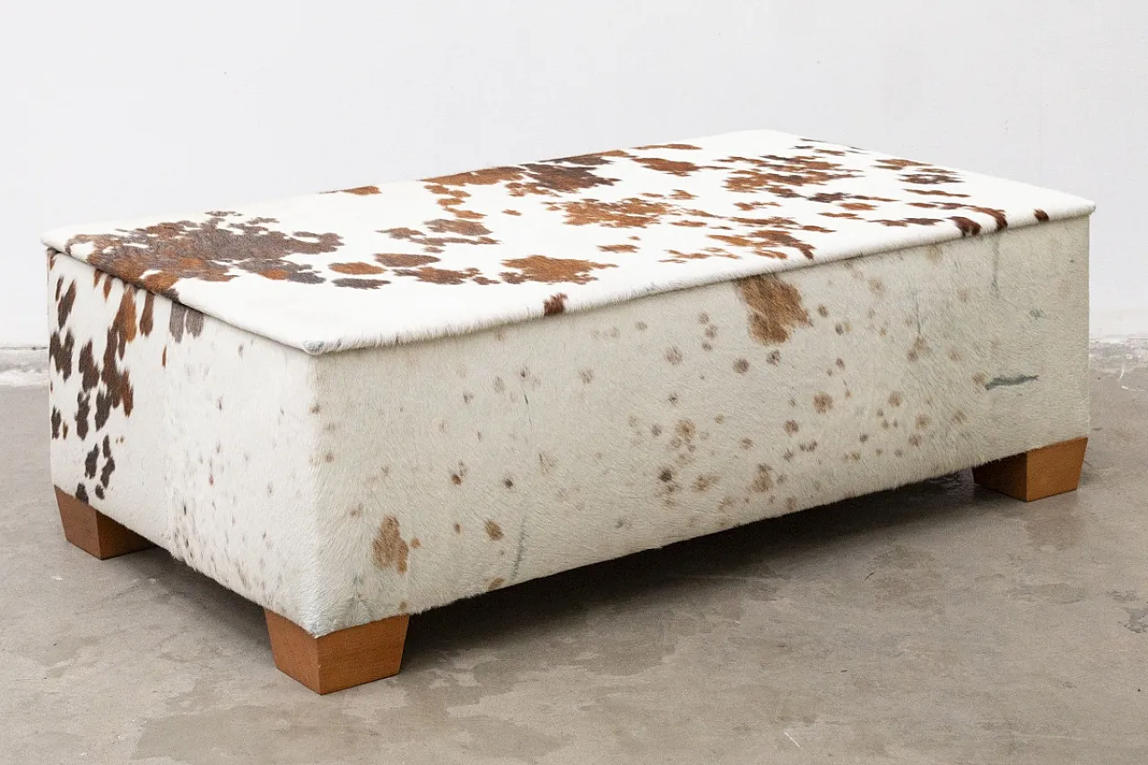 Pouf Contenitore in Legno rivestito in Pelle 2