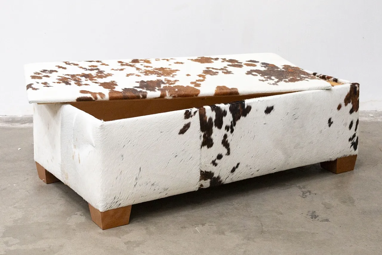 Pouf Contenitore in Legno rivestito in Pelle 3