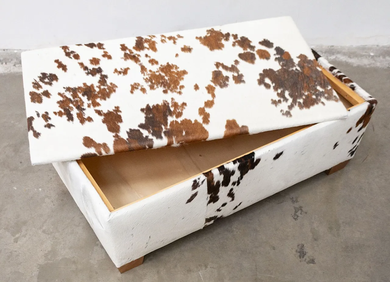 Pouf Contenitore in Legno rivestito in Pelle 4