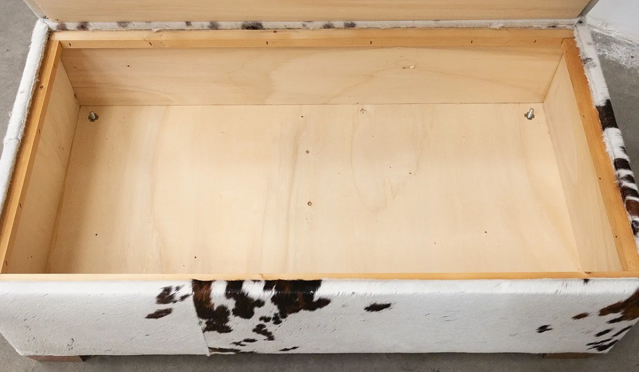 Pouf Contenitore in Legno rivestito in Pelle 5