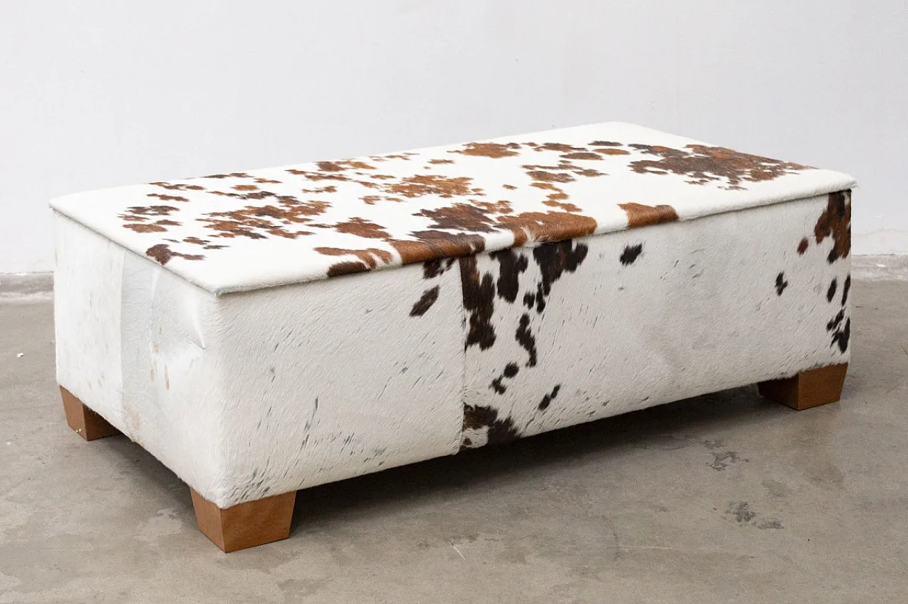 Pouf Contenitore in Legno rivestito in Pelle 12