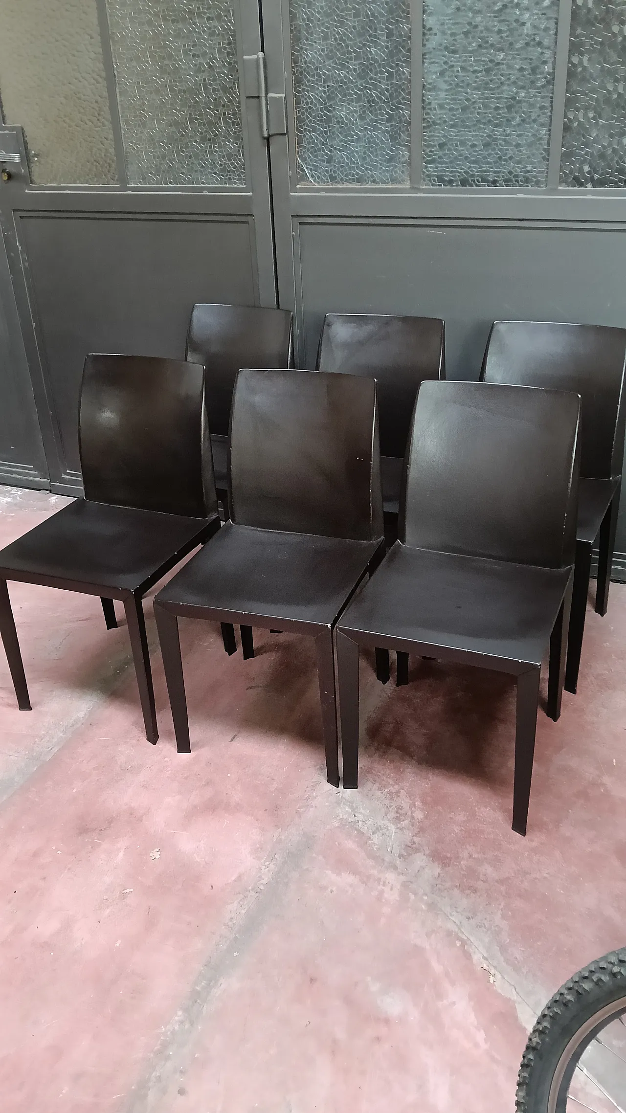 6 Lola chairs by Poltrona Frau in dark brown, 80s 1