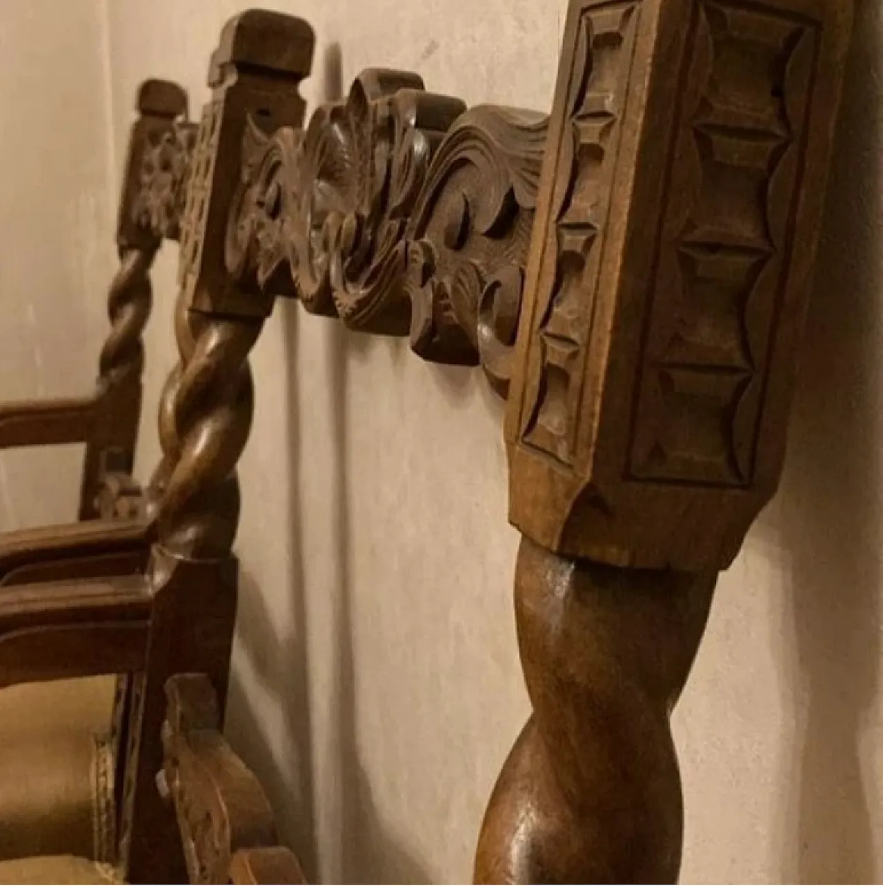 Pair of chairs carved wood, 1960s 2