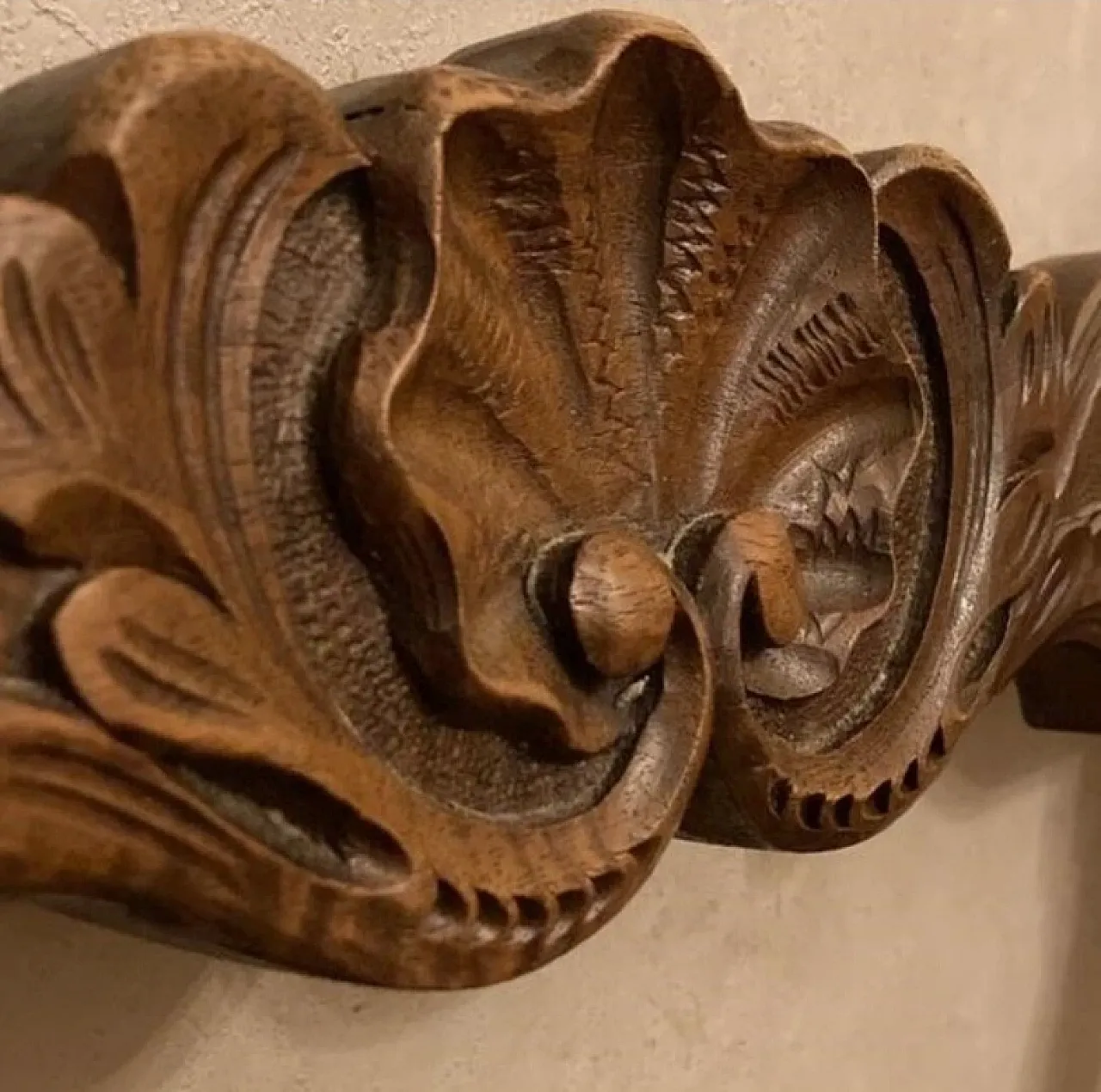 Pair of chairs carved wood, 1960s 3