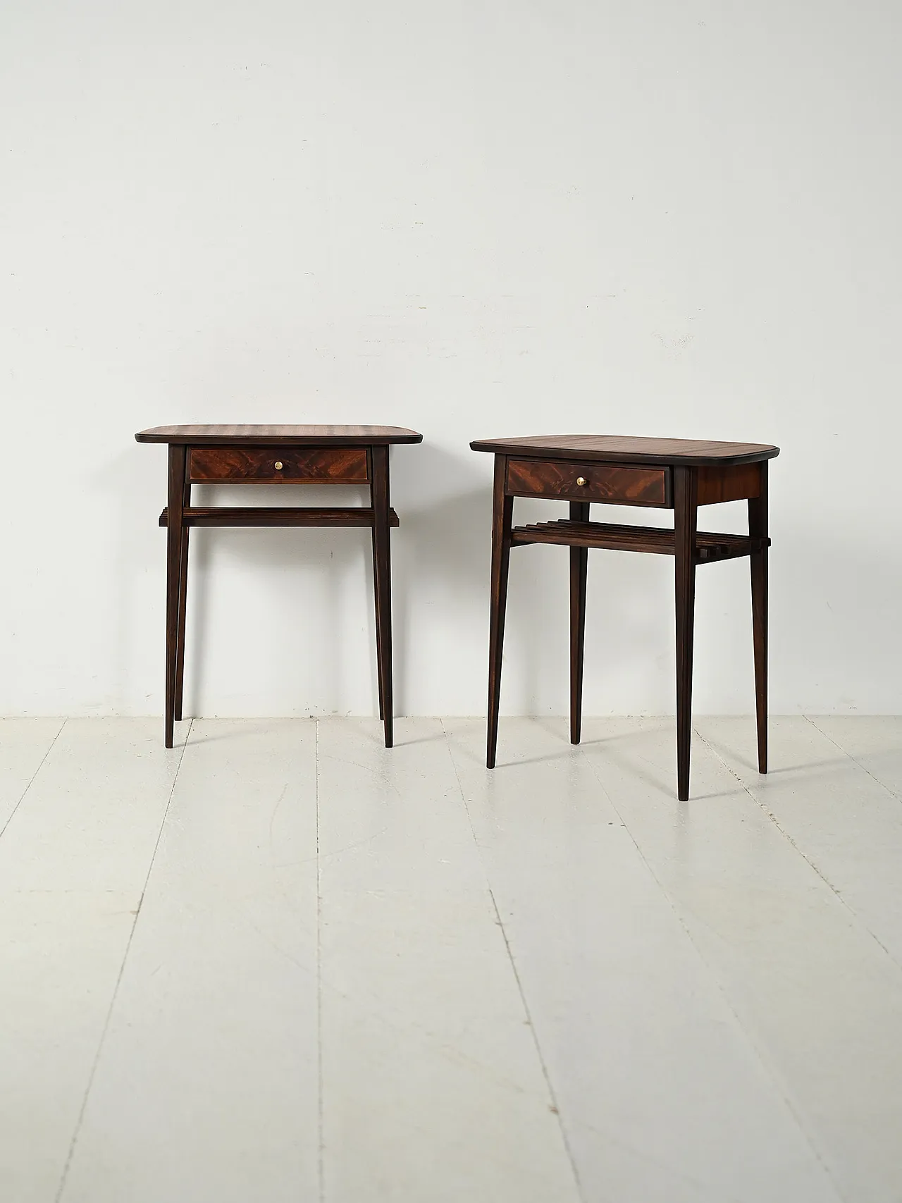 Coppia comodini scandinavi in mogano, anni ’50 2