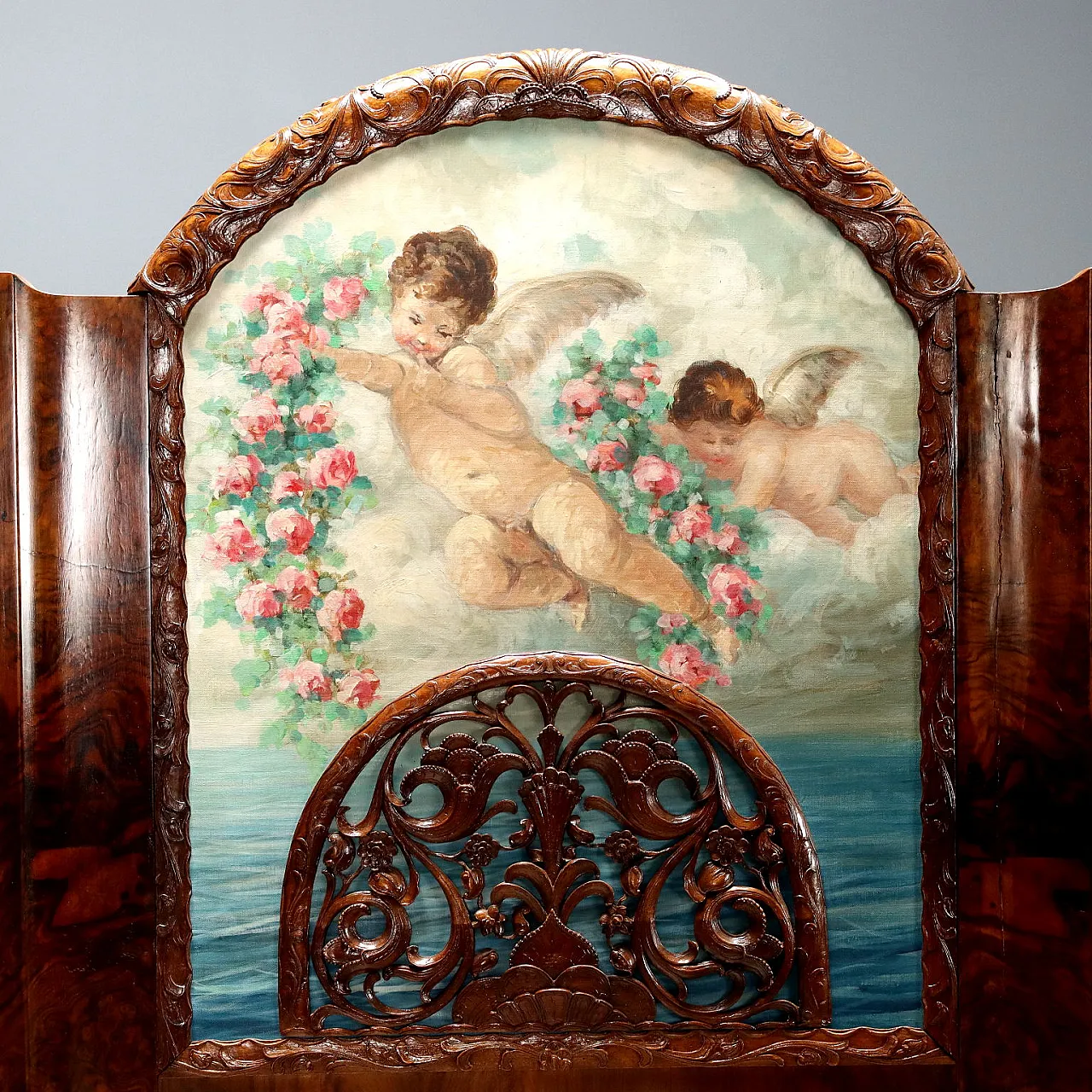 Art Deco bed in walnut, 20th century 5