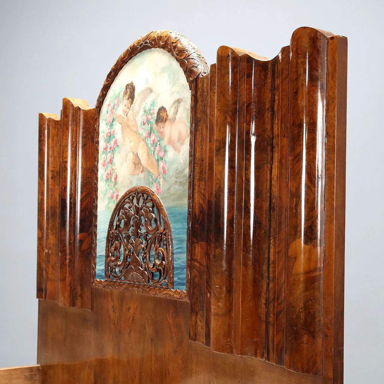 Art Deco bed in walnut, 20th century 9