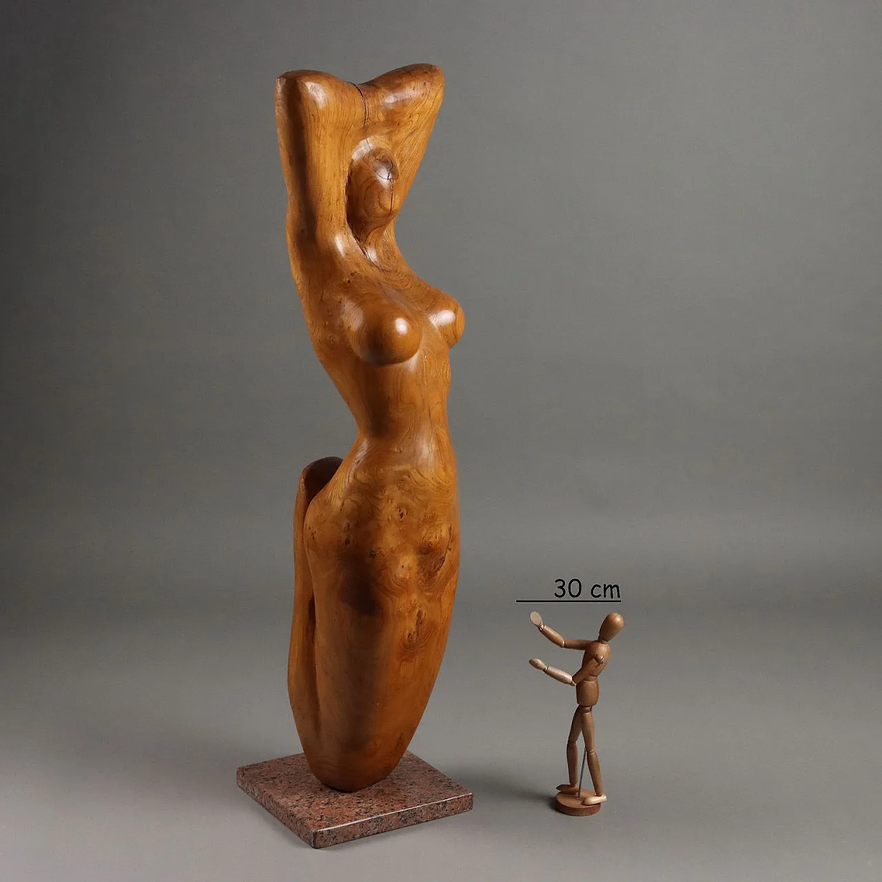 Female Nude, Wooden Sculpture by Francisco Orozco, 20th century 2