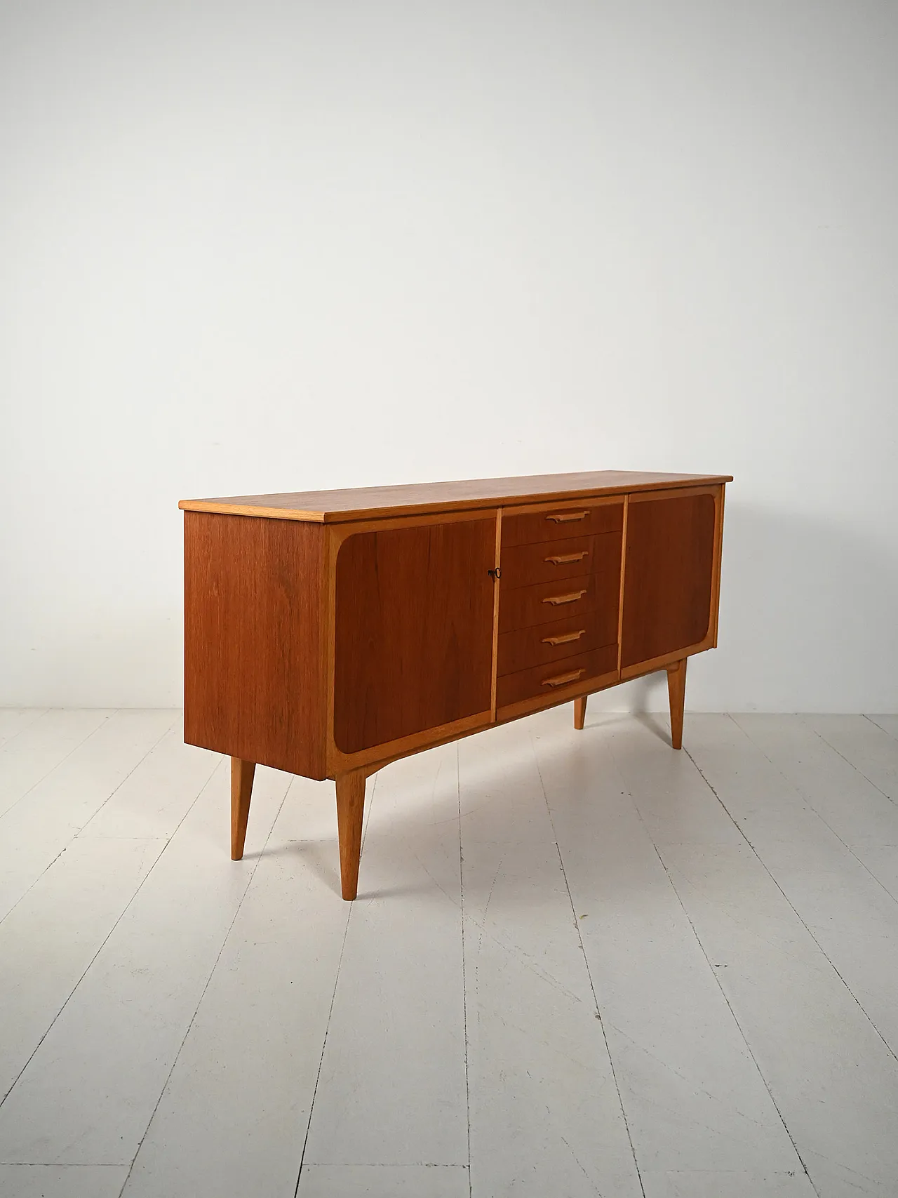 Sideboard scandinavo in teak e rovere 4