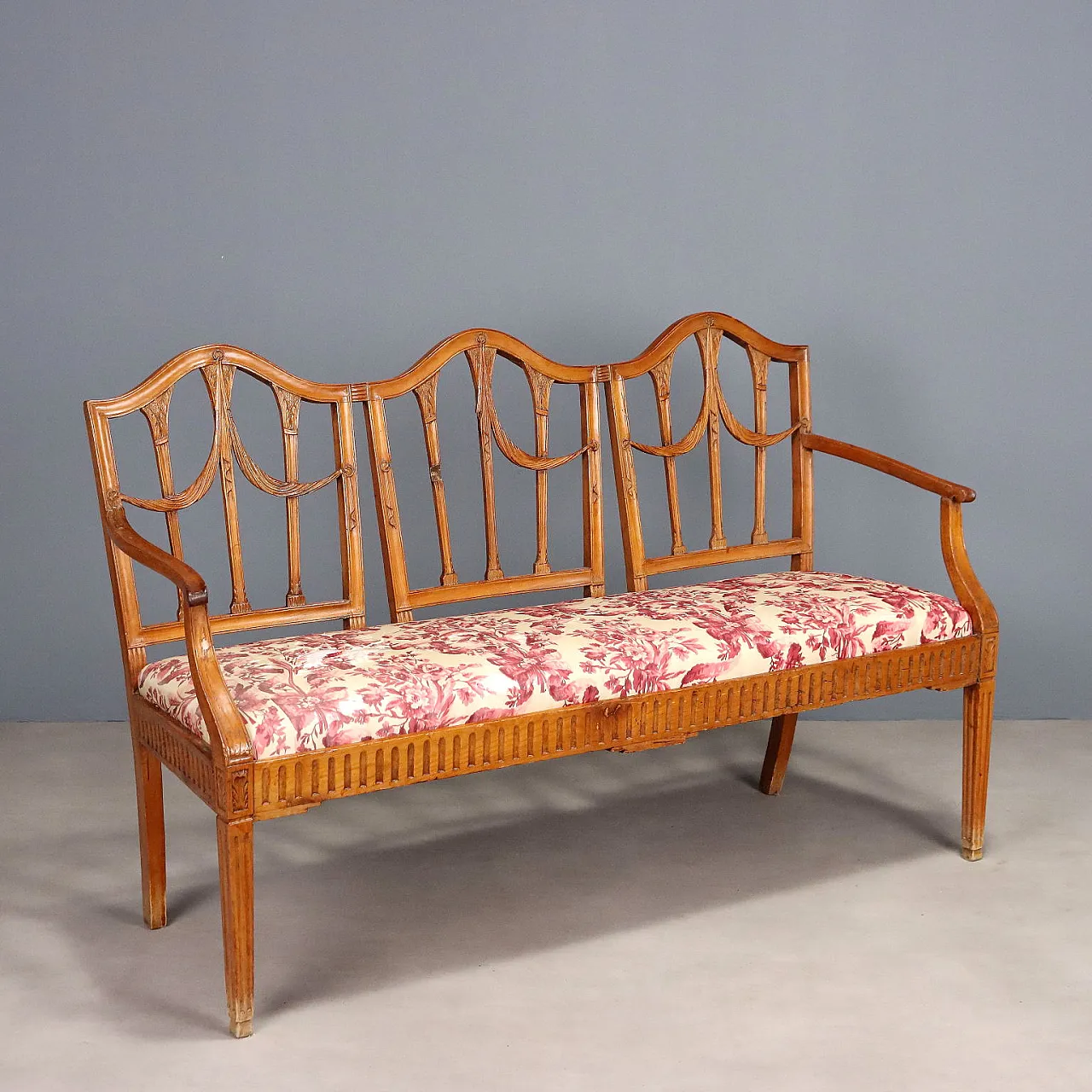 Divano portego in stile neoclassico, primo '800 1