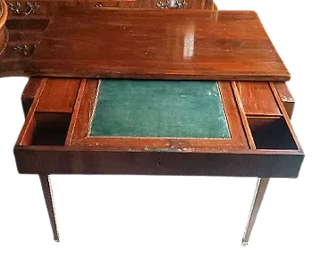 Writing desk with sliding top in Louis XVI mahogany, 19th century