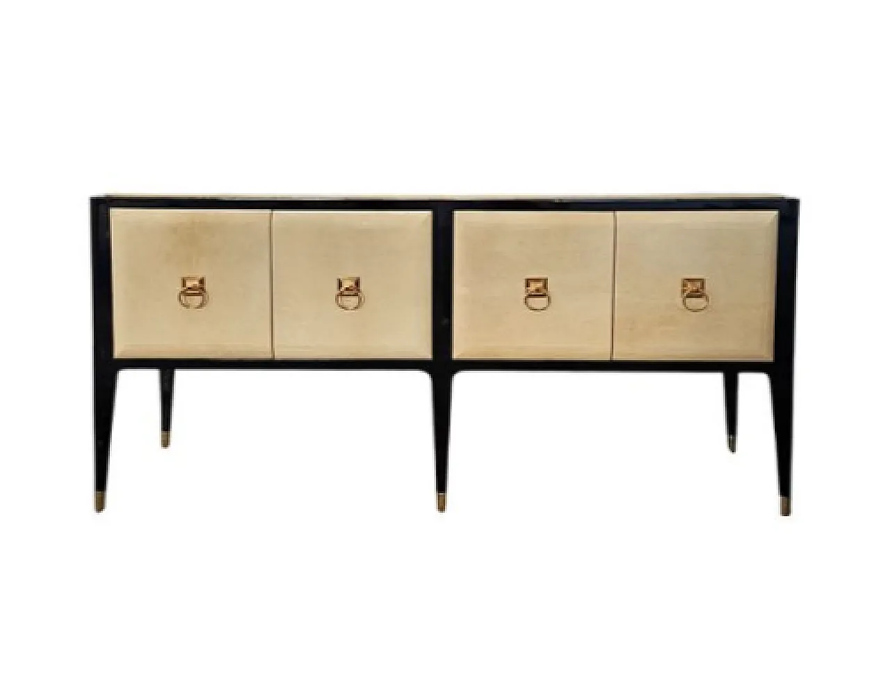 Credenza a quattro ante in pergamena, '900 1