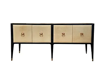 Credenza a quattro ante in pergamena, '900