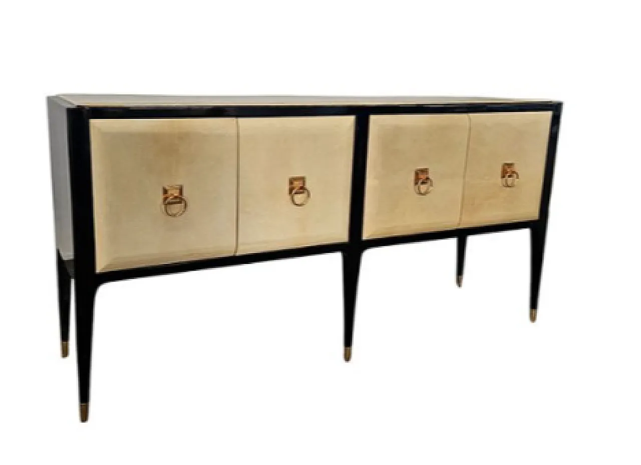 Credenza a quattro ante in pergamena, '900 2