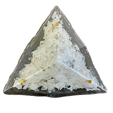 Lampada vetro di Murano con lamine bianche, anni ’80. Una di tre.