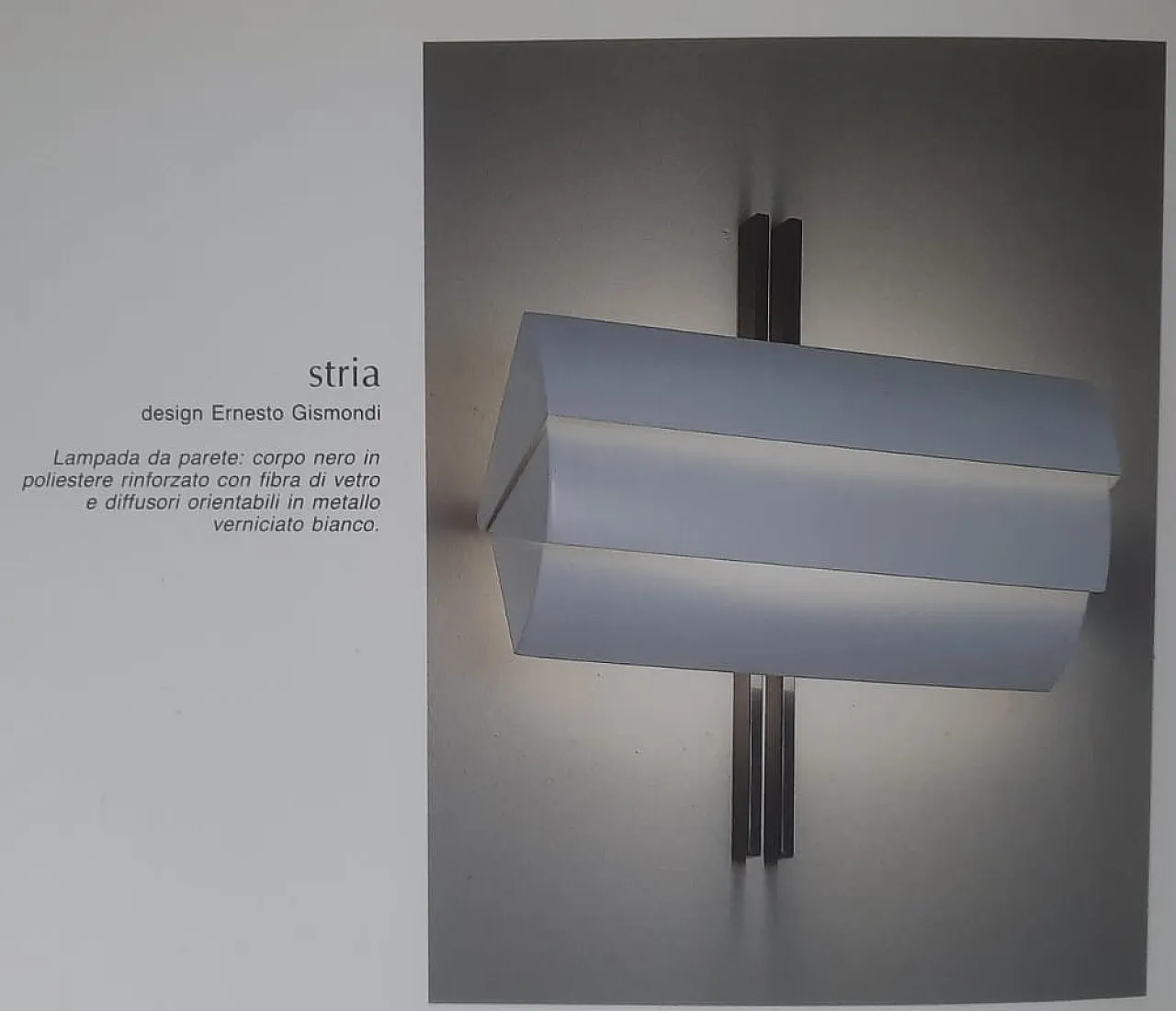 Stria coll. wall lamp by E. Gismondi for Artemide, 70s 2