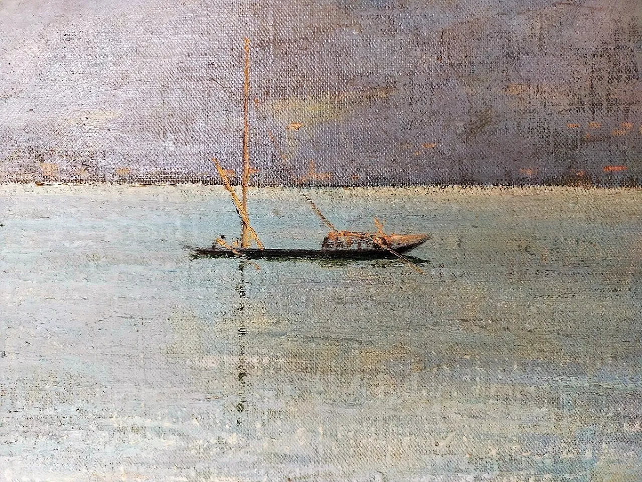 Fishermen by Alfonso Muzii, oil on canvas, 20th century 6