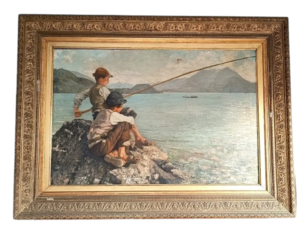 Fishermen by Alfonso Muzii, oil on canvas, 20th century 9