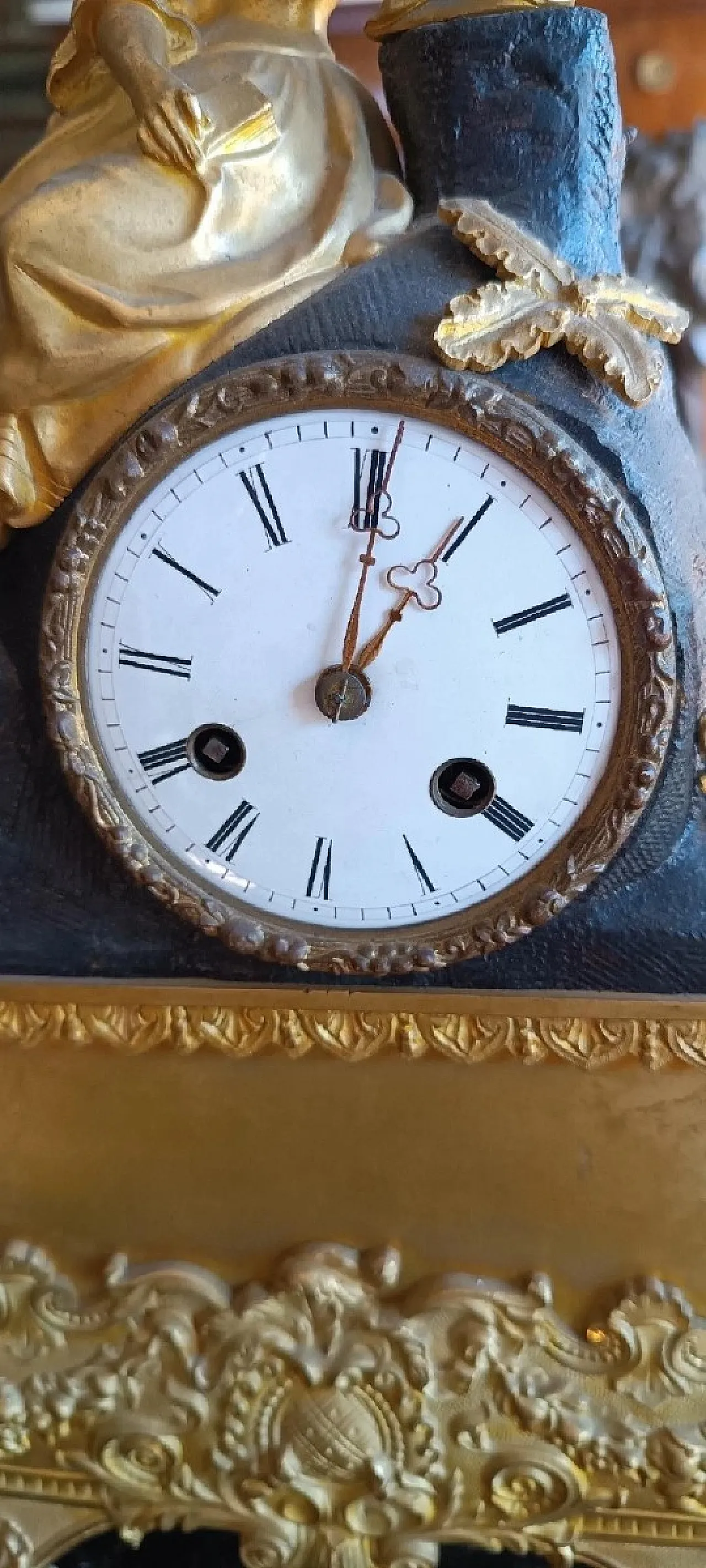 Napoleon III mercury gilt bronze table clock, 19th century 4