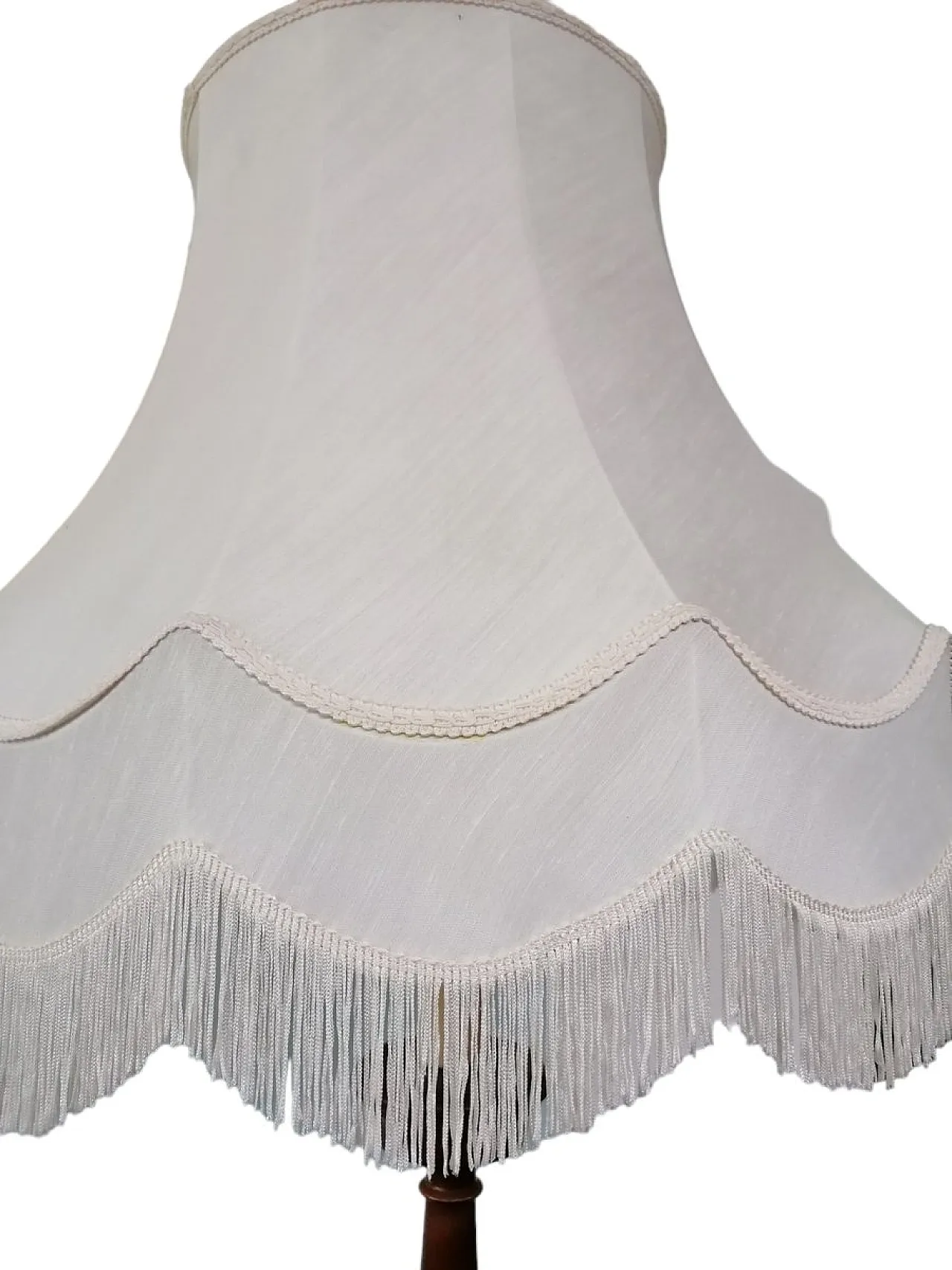 Lampada da terra Art Déco in legno di noce tornito, fine '800 4