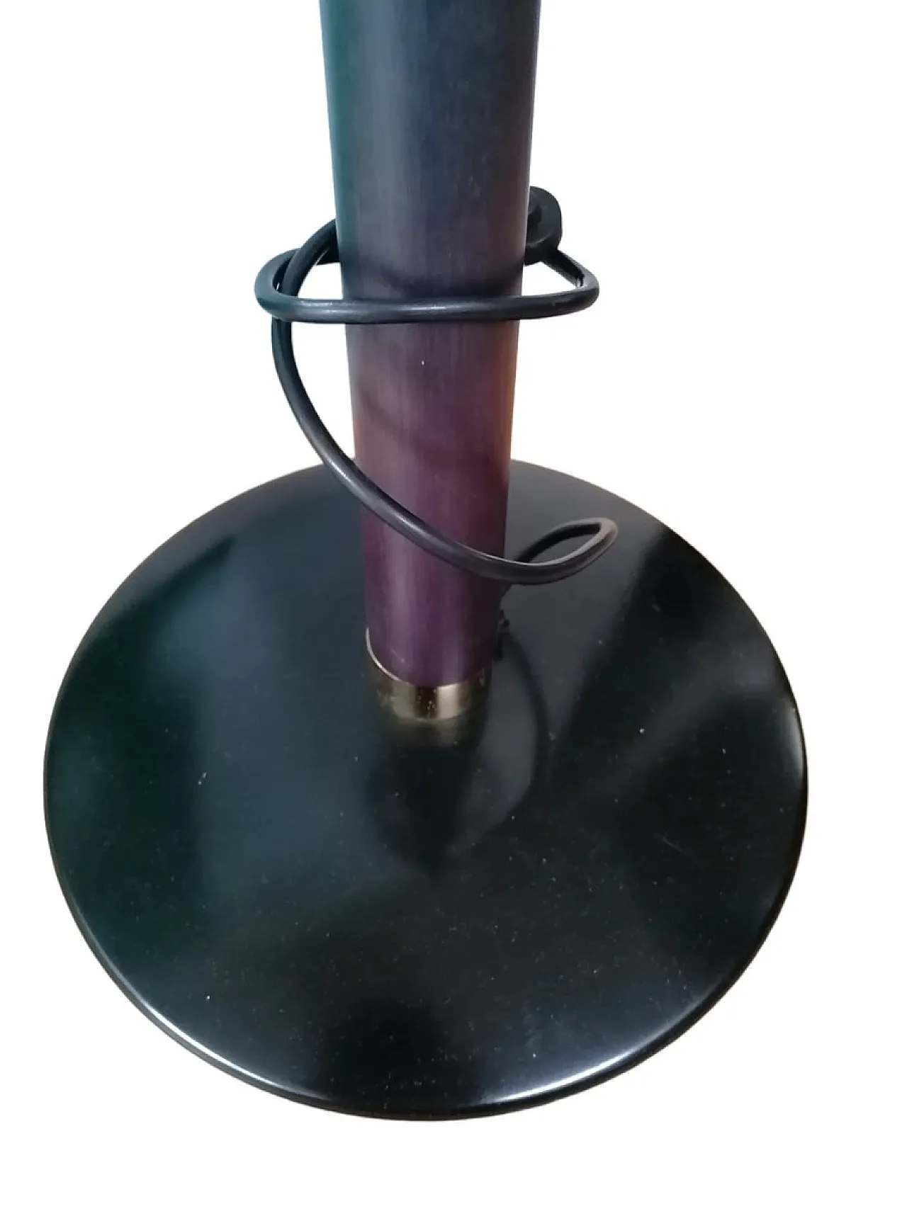 Lampada da terra con braccio regolabile e paralume in tessuto, anni '80 4