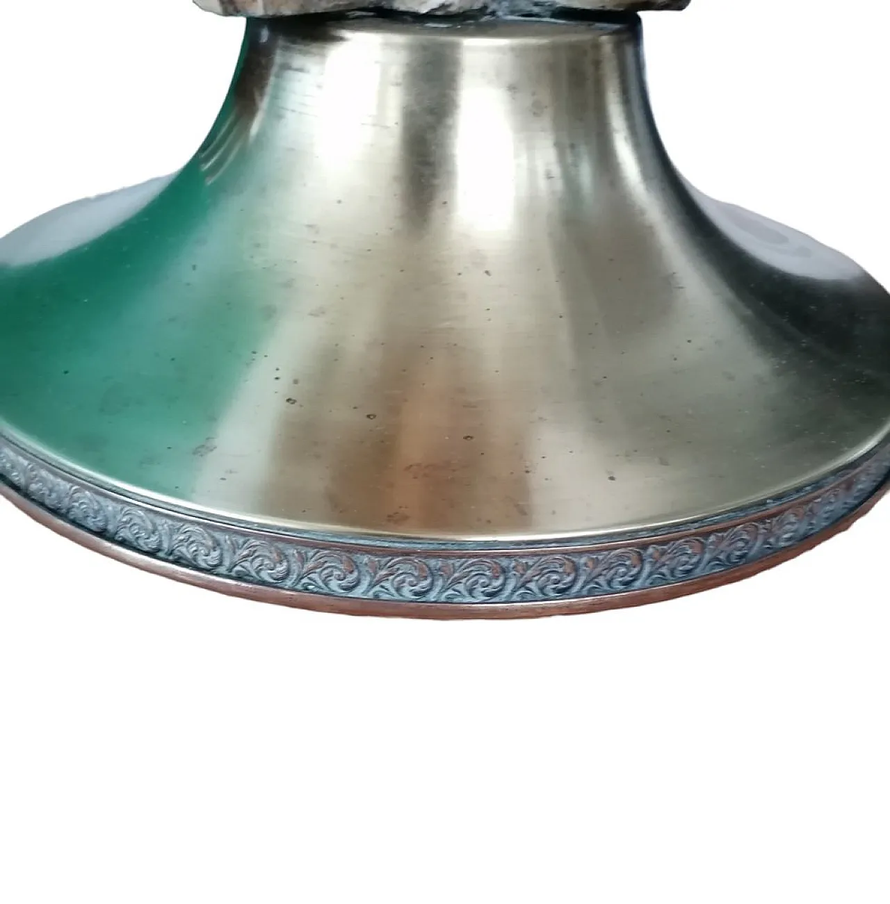 Lampada da terra con putto in legno e vetro opalino, anni '20 7