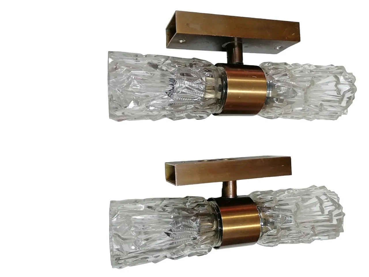 Coppia di applique in vetro sfaccettato, anni '50 4