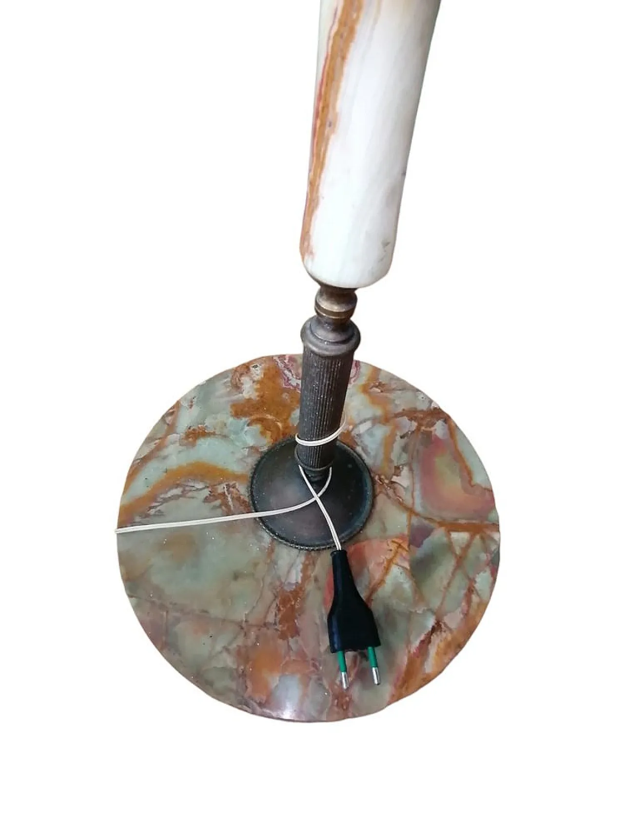 Floor lamp with fabric and velvet lampshade, 1950s 2