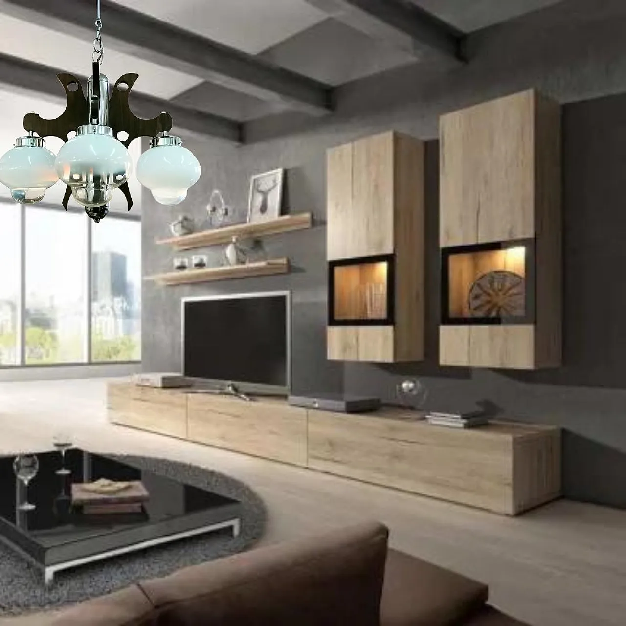 Lampadario in vetro di Murano di Mazzega, anni '60 1