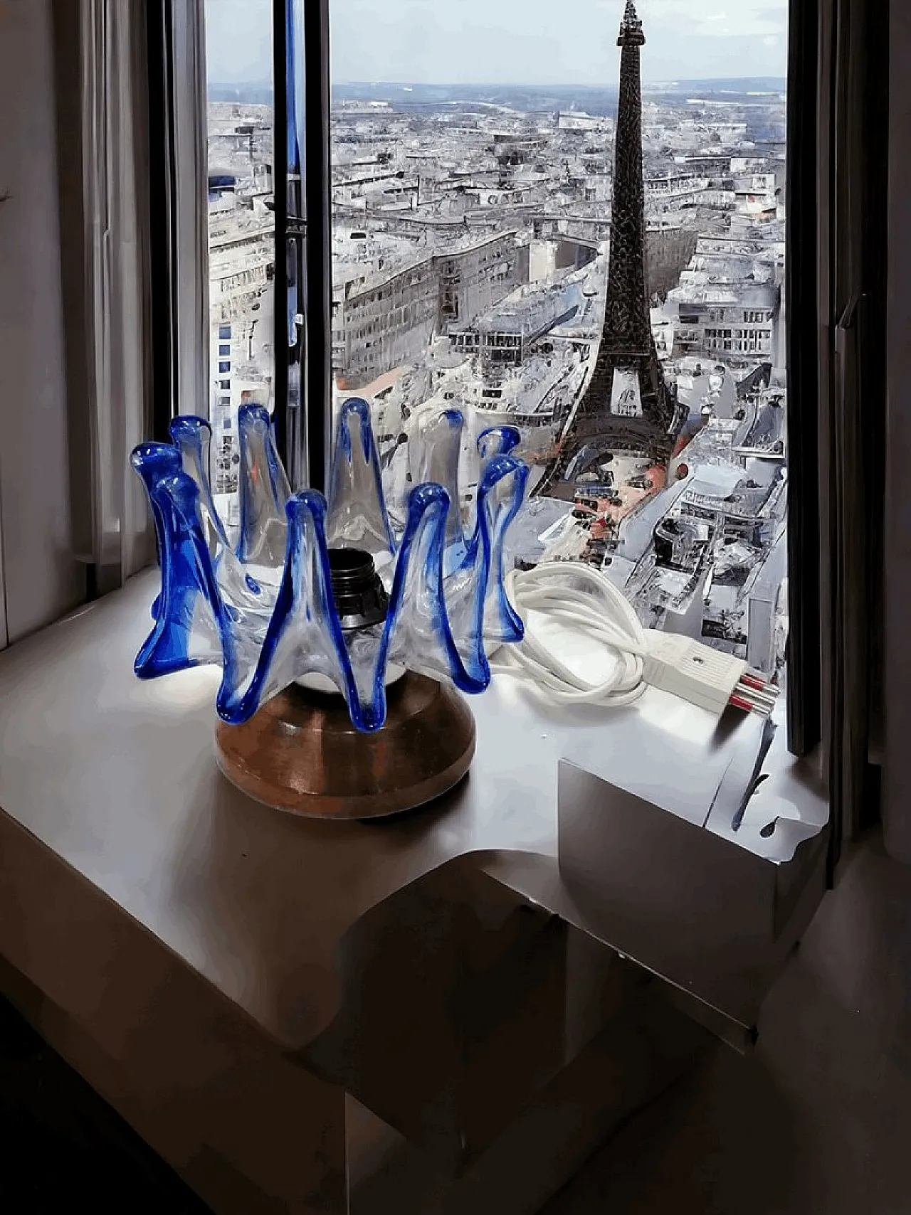 Lampada da tavolo in vetro di Murano, anni '70 4