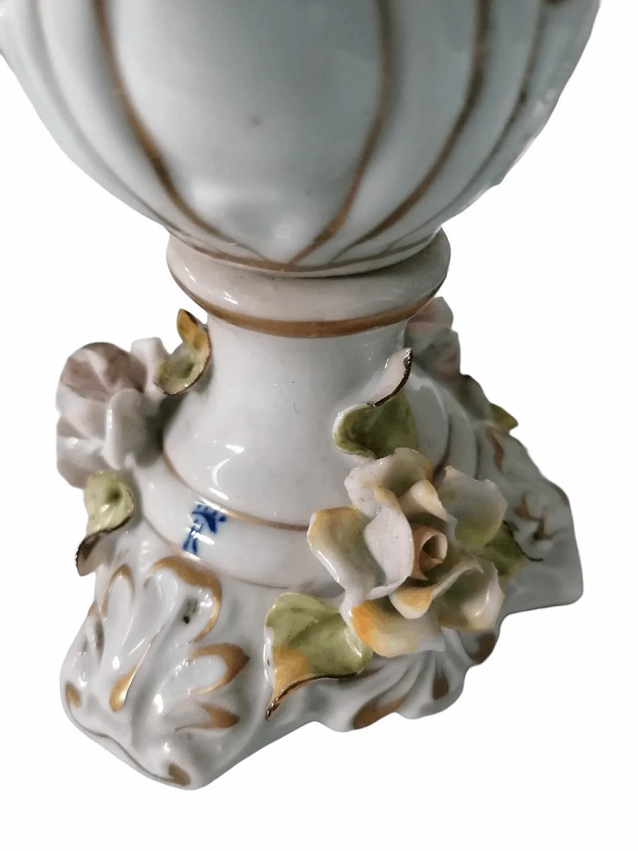 Coppia di lampade da comodino in ceramica di Capodimonte, fine '800 2