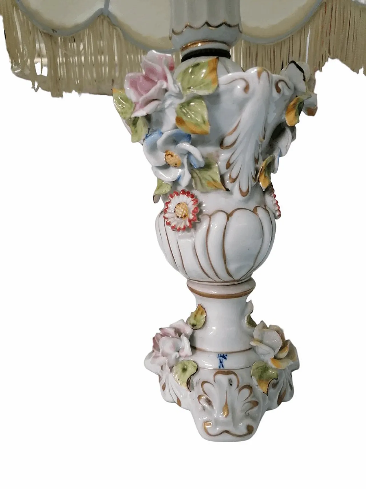 Coppia di lampade da comodino in ceramica di Capodimonte, fine '800 5