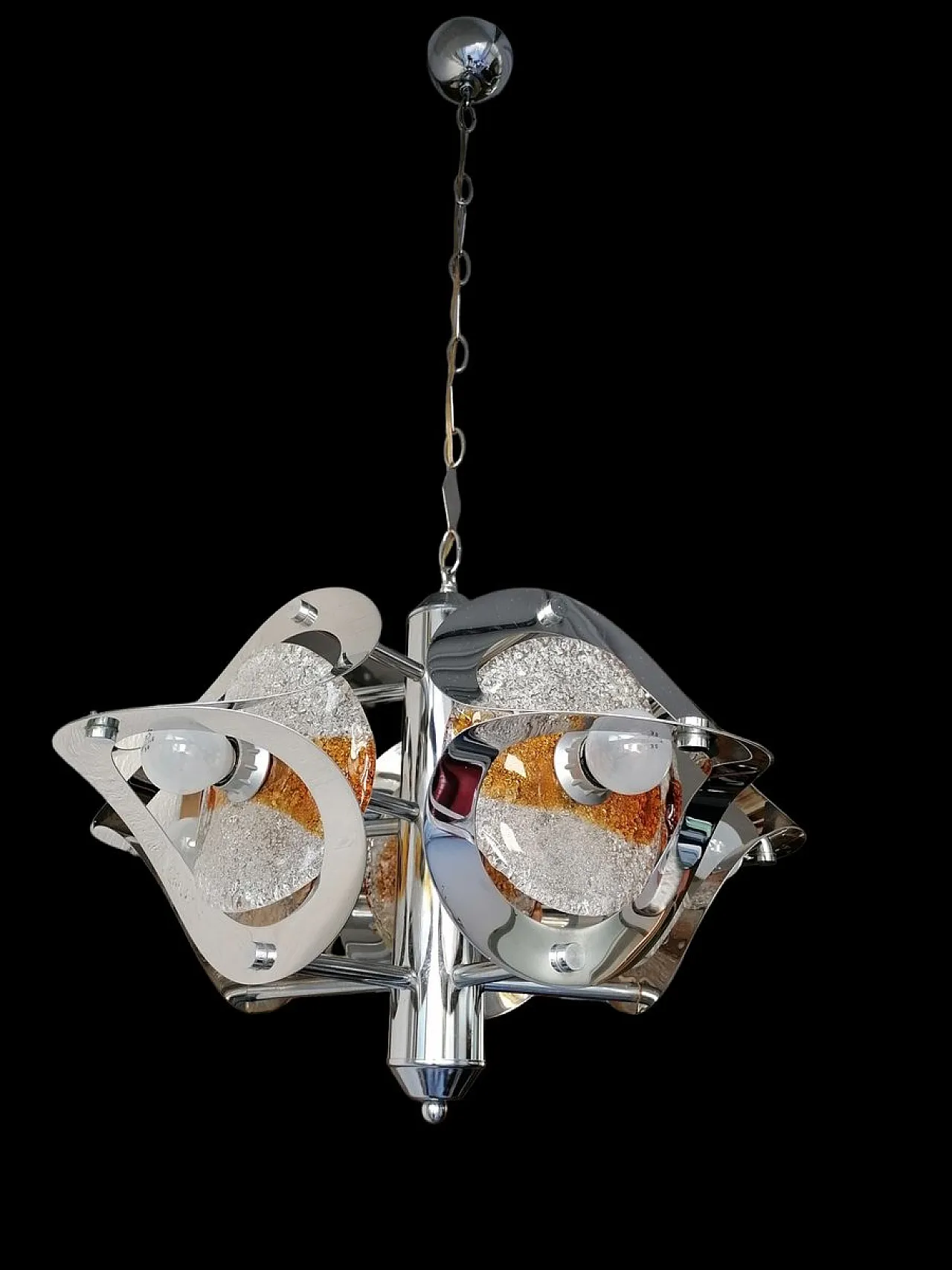 Lampada Space Age in vetro di Murano, anni '70 3