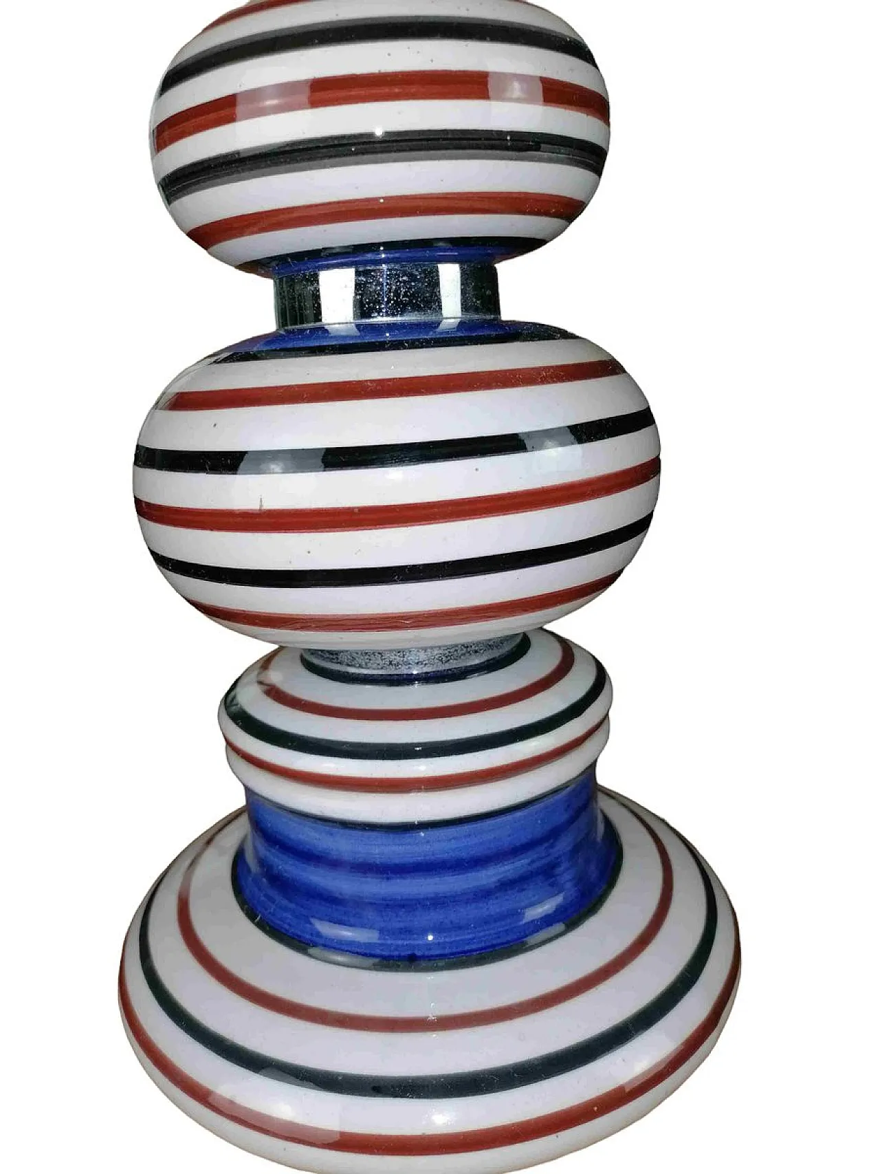 Lampada da tavolo in ceramica con paralume in carta laminata, anni '70 2