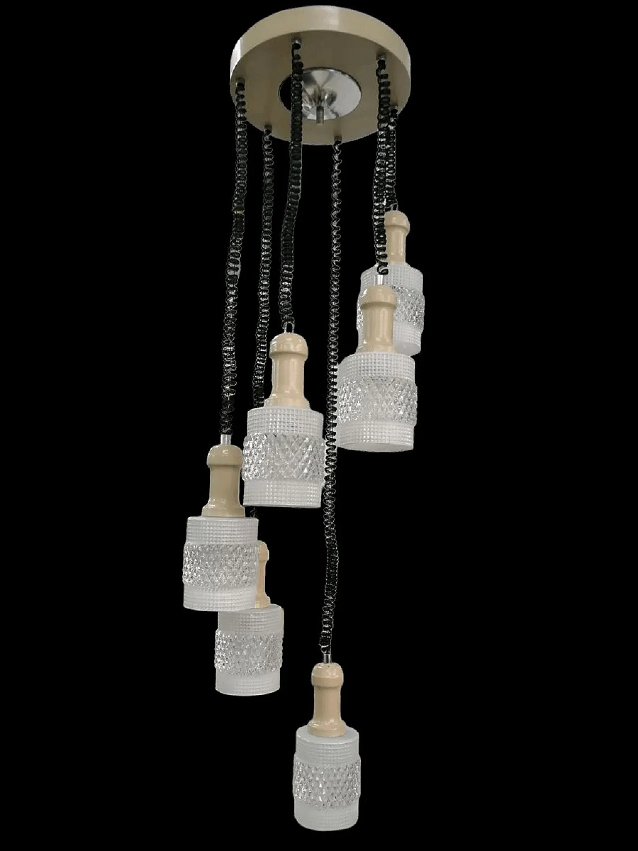 Lampadario Elicoidale in Vetro di Murano a 6 Luci, anni '60 6