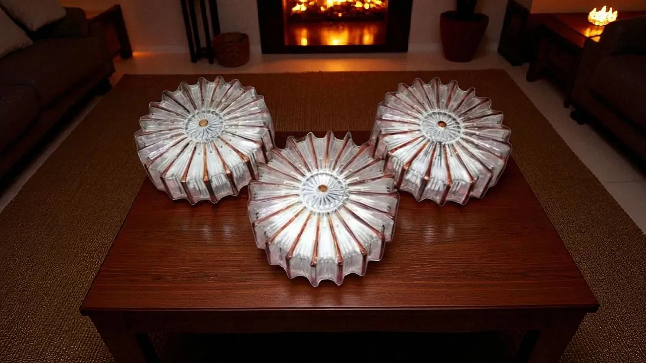 Lampada da parete strutturata di Glashütte Limburg, anni '50 1