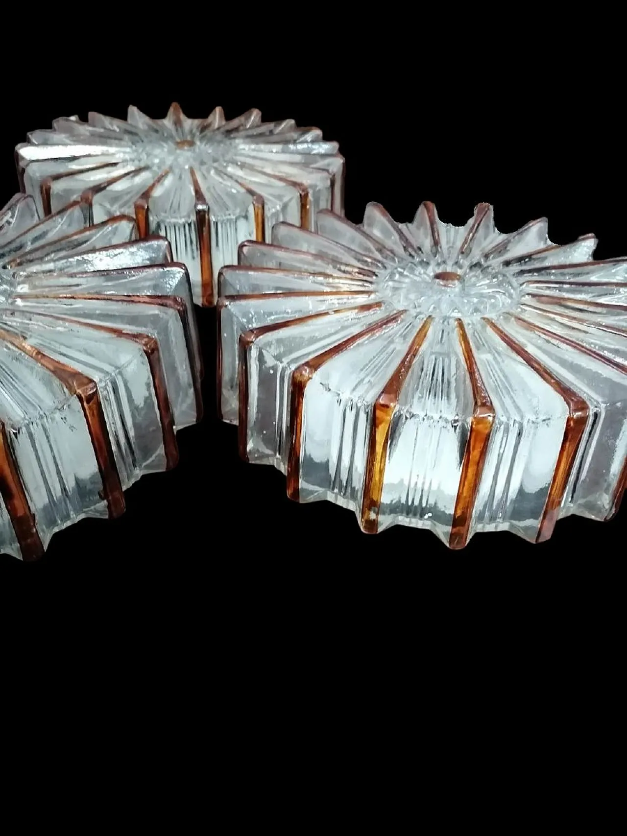 Lampada da parete strutturata di Glashütte Limburg, anni '50 2