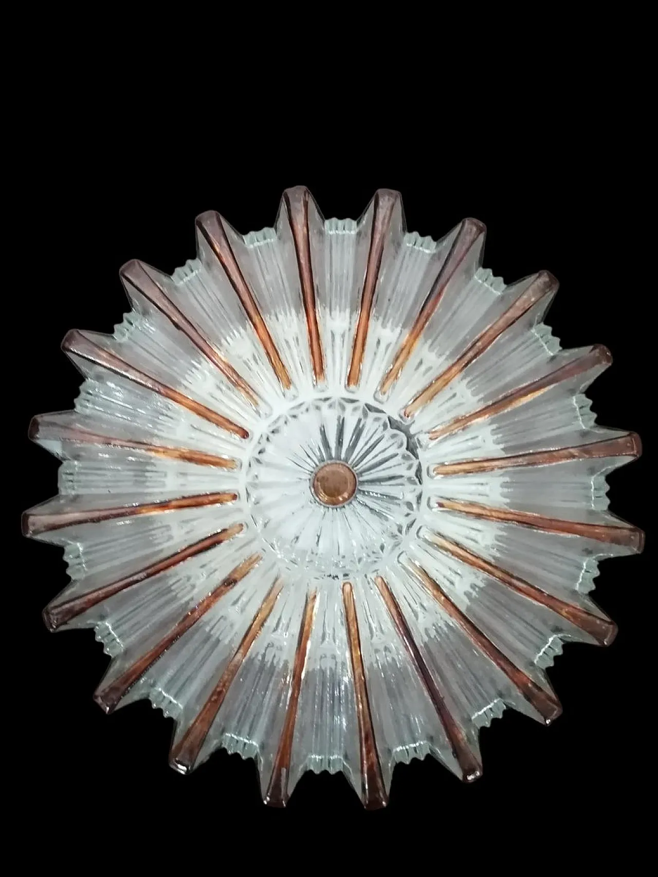 Lampada da parete strutturata di Glashütte Limburg, anni '50 3