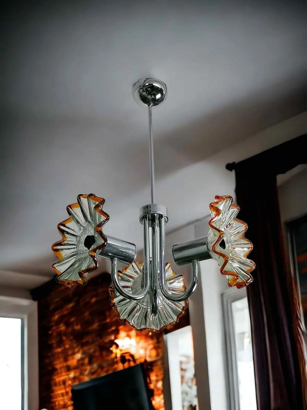 Lampadario di Murano di Mazzega, anni '70 4