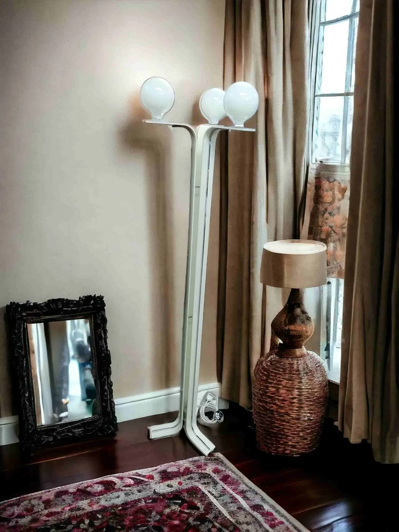 Lampada da terra Space Age a tre luci, anni '70 1