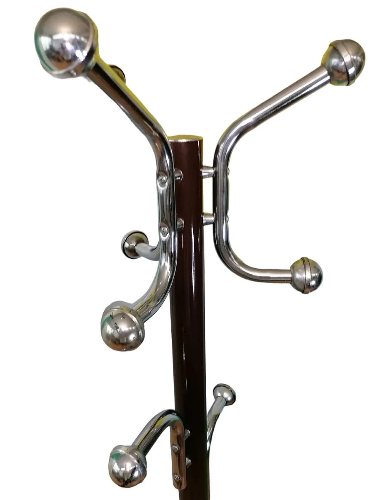 Appendiabiti Space Age con portaombrelli in acciaio e marmo, anni '70 2