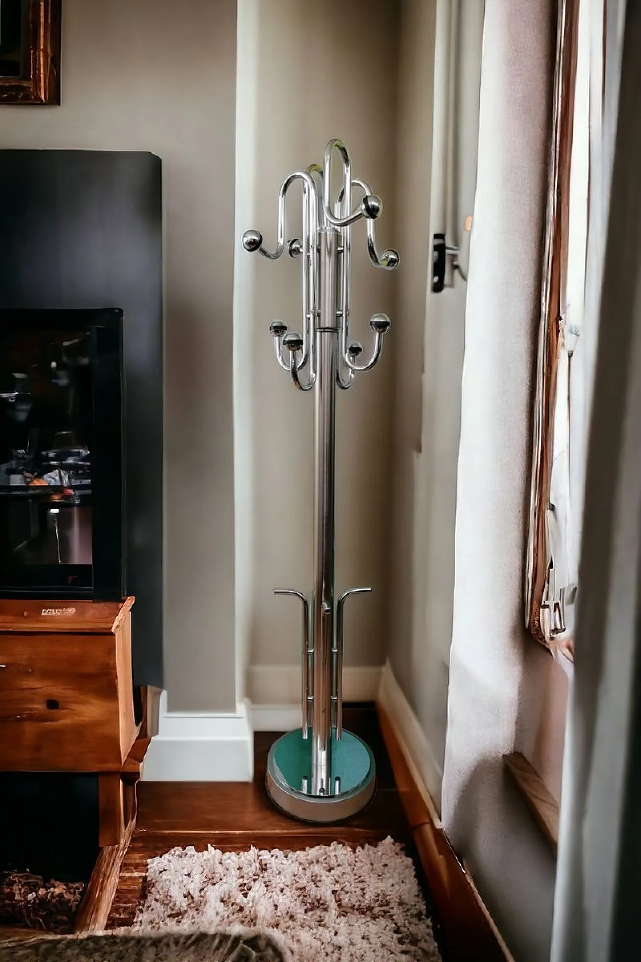 Appendiabiti Space Age in acciaio, anni '70 1