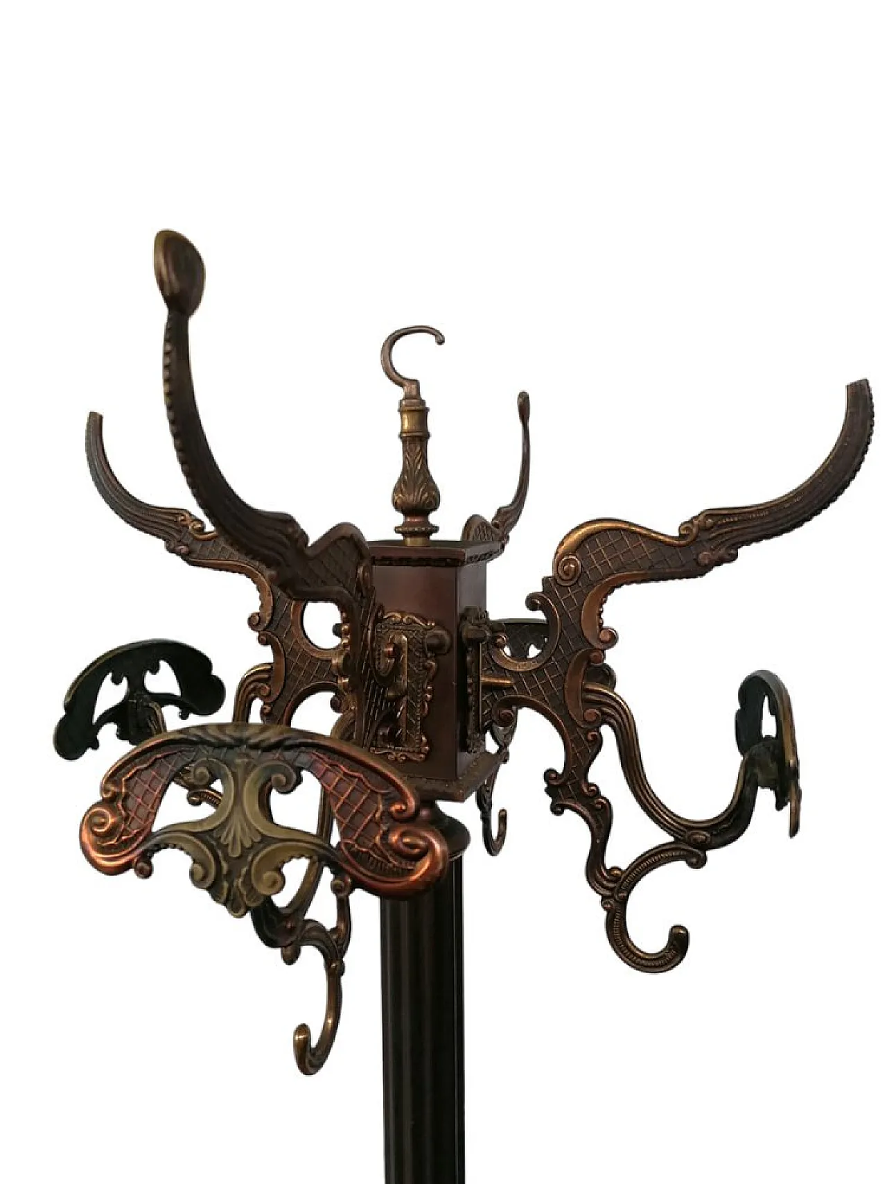 Coppia di appendiabiti in bronzo e ottone, anni '40 4