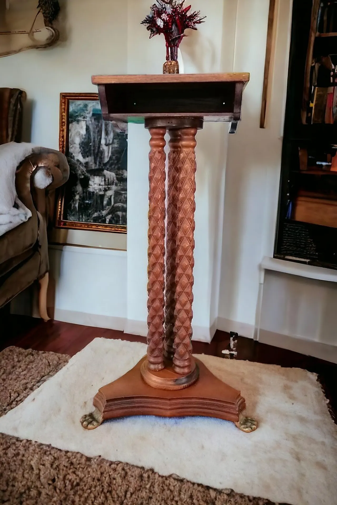 Leggio a colonna di pregevole fattura con piedi in bronzo, fine '800 1