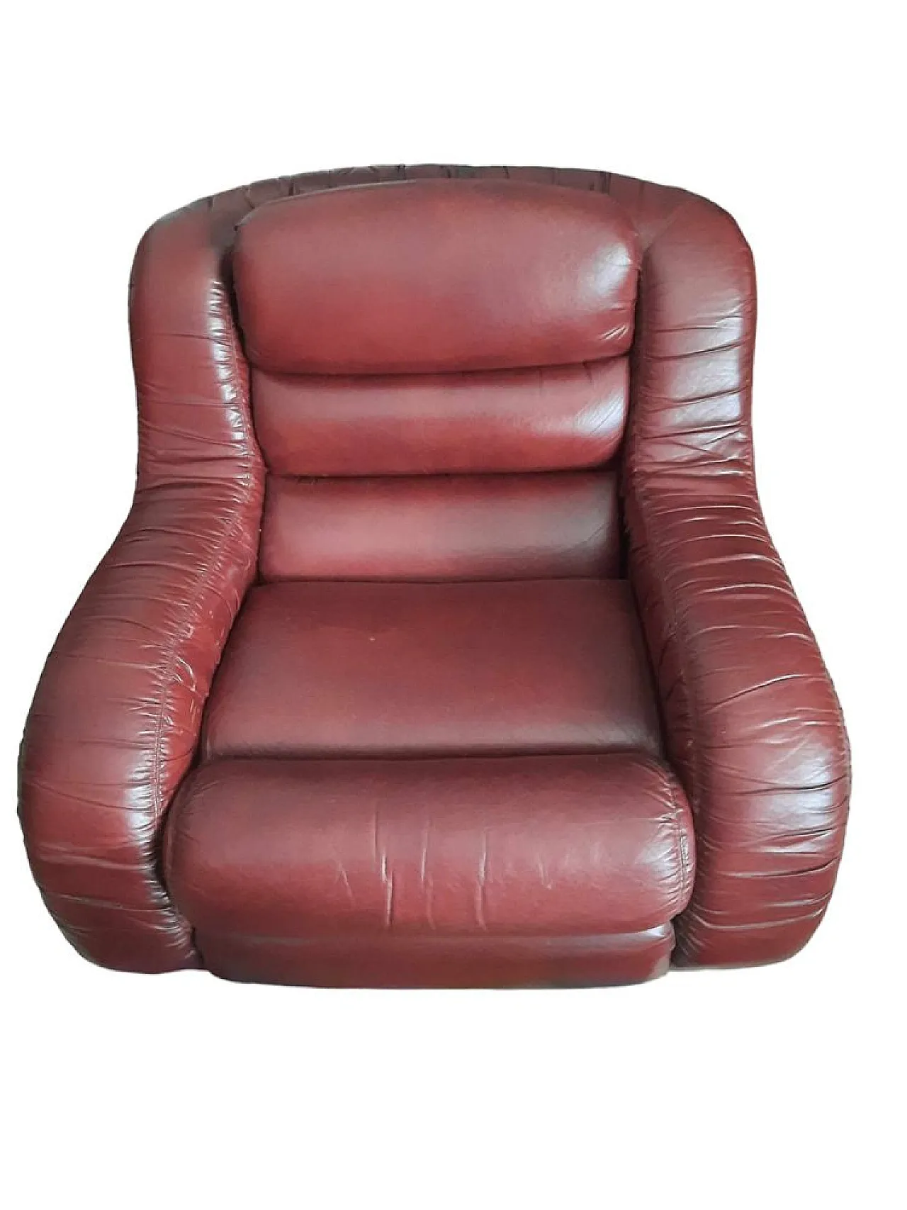 3 Divano e poltrone anatomici in pelle, stile Joe Di Maggio, anni '70 4