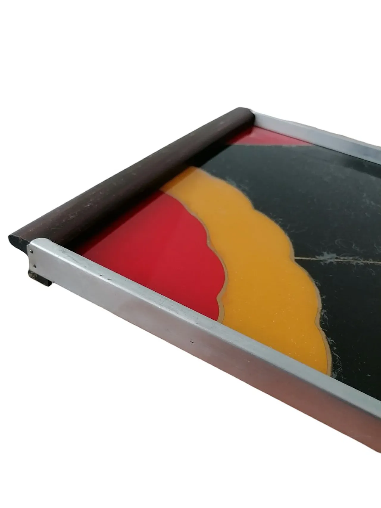 Vassoio di design in alluminio, anni '50 4