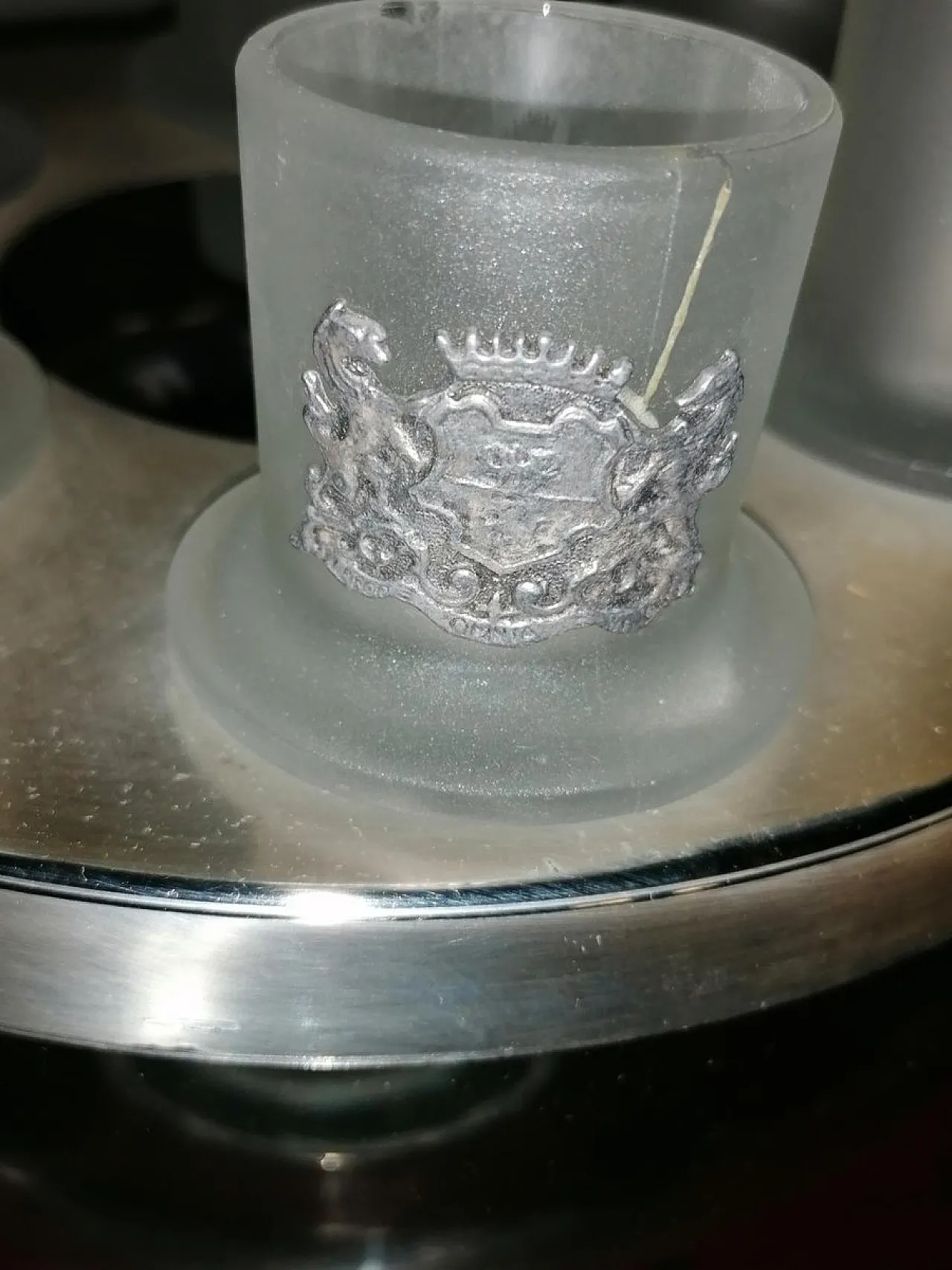 Secchielli ghiaccio con bottiglia grappa Libarna e bicchieri, anni '70 3