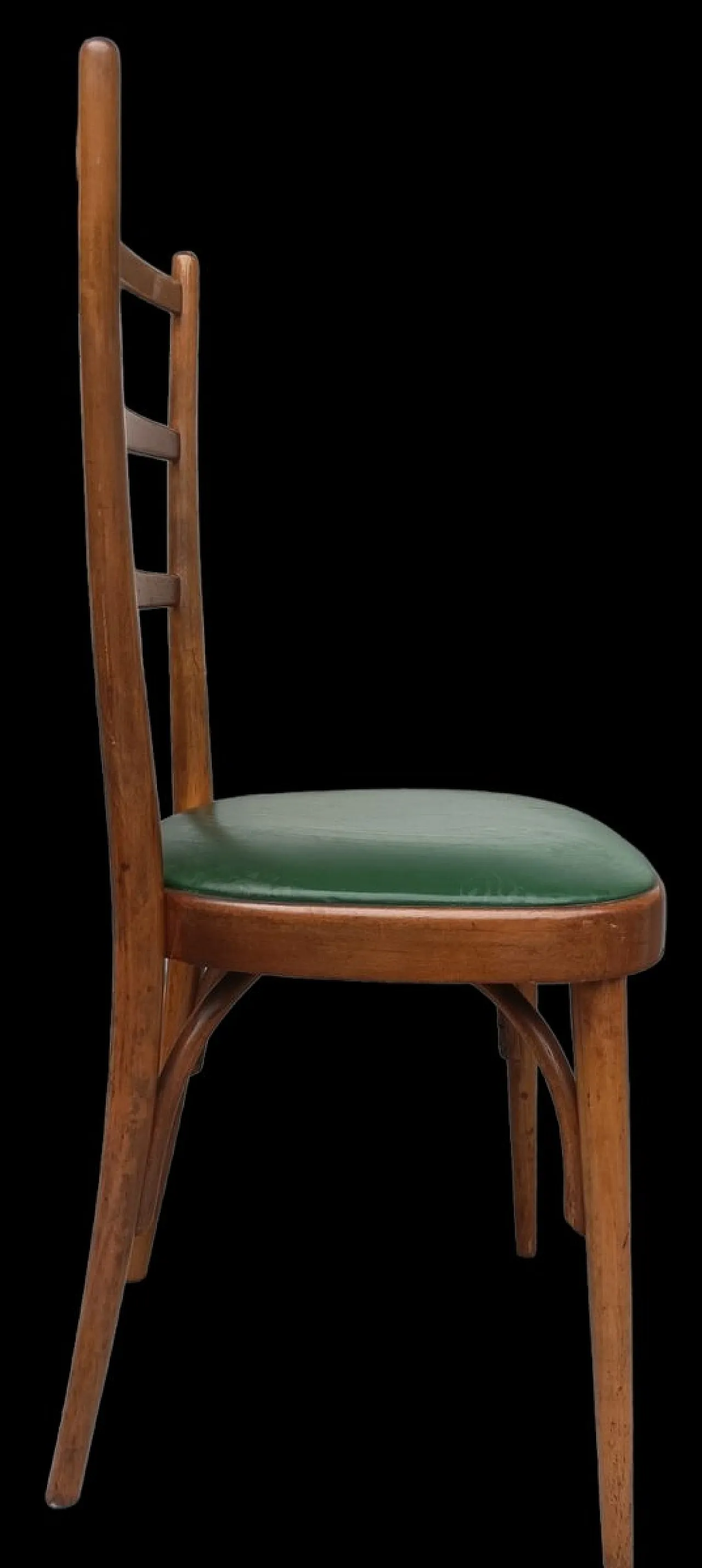 Coppia di sedie in similpelle con schienale alto, anni '50 2